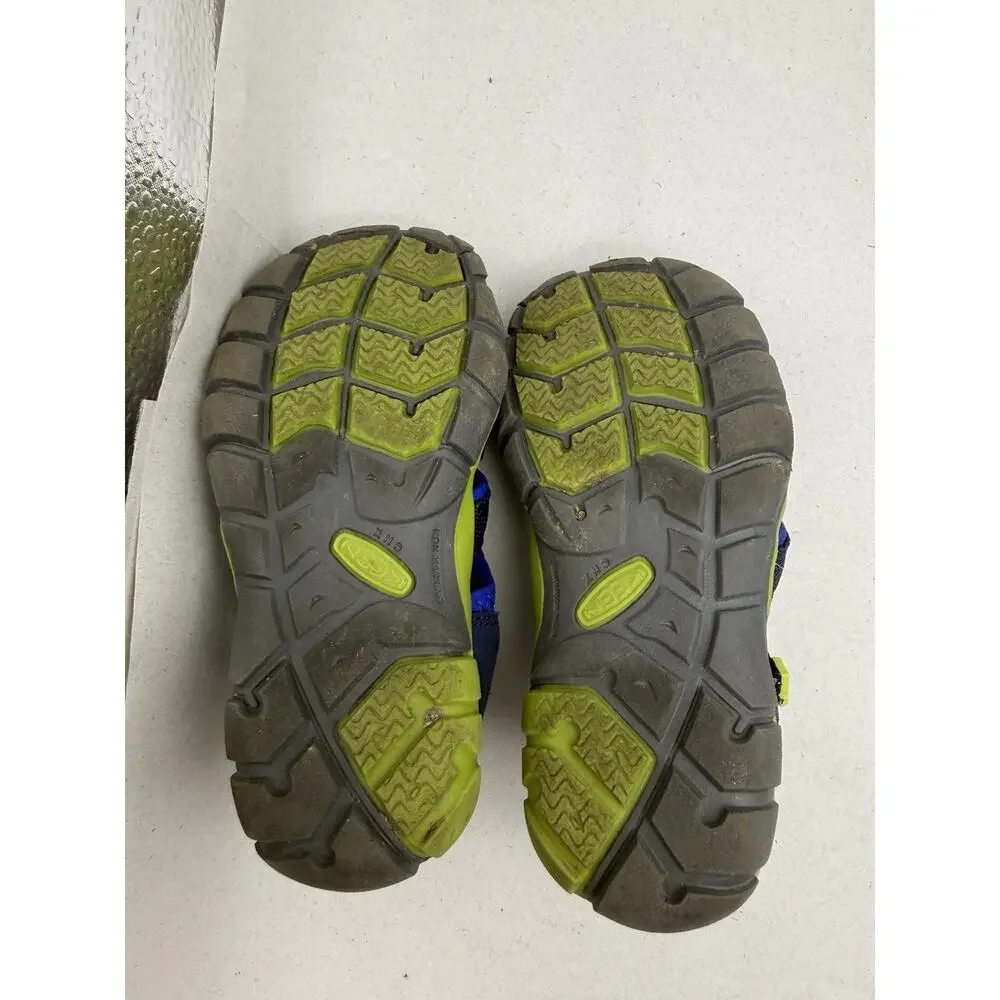 KEEN Unisex-Child Seacamp 2 CNX Closed Toe Sandals, Naval Academy/Chartreuse, 10